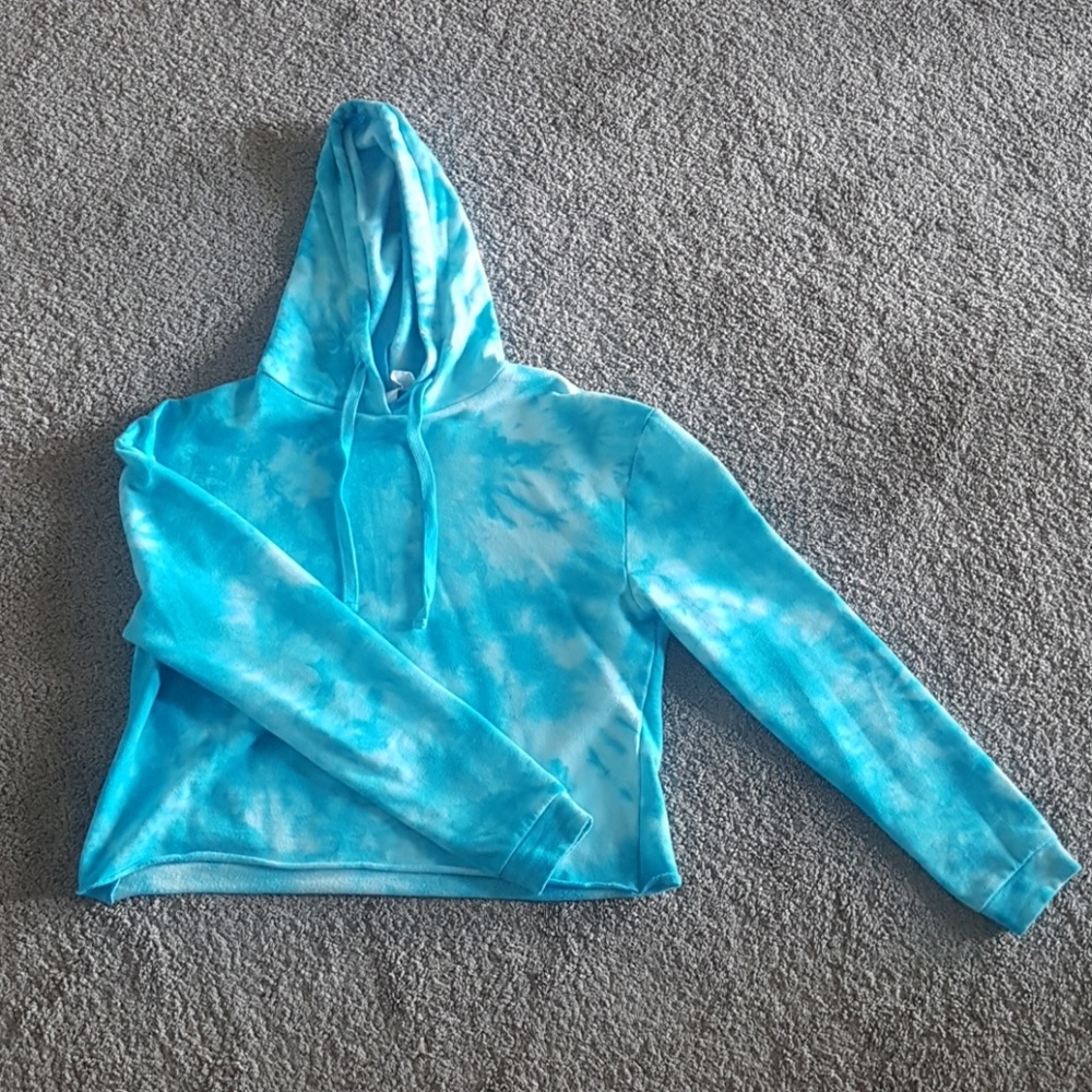 Fifth Sun Blue TyeDye Cropped Sweater